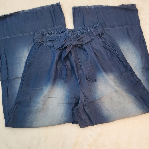 MOST FABULOUS PAPERBAG WAIST BELTED WIDE LEG PANTS PALAZZO - Picture 4 of 4